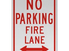 No Parking Fire Lane Double Arrow Sign