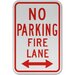 No Parking Fire Lane Double Arrow Sign